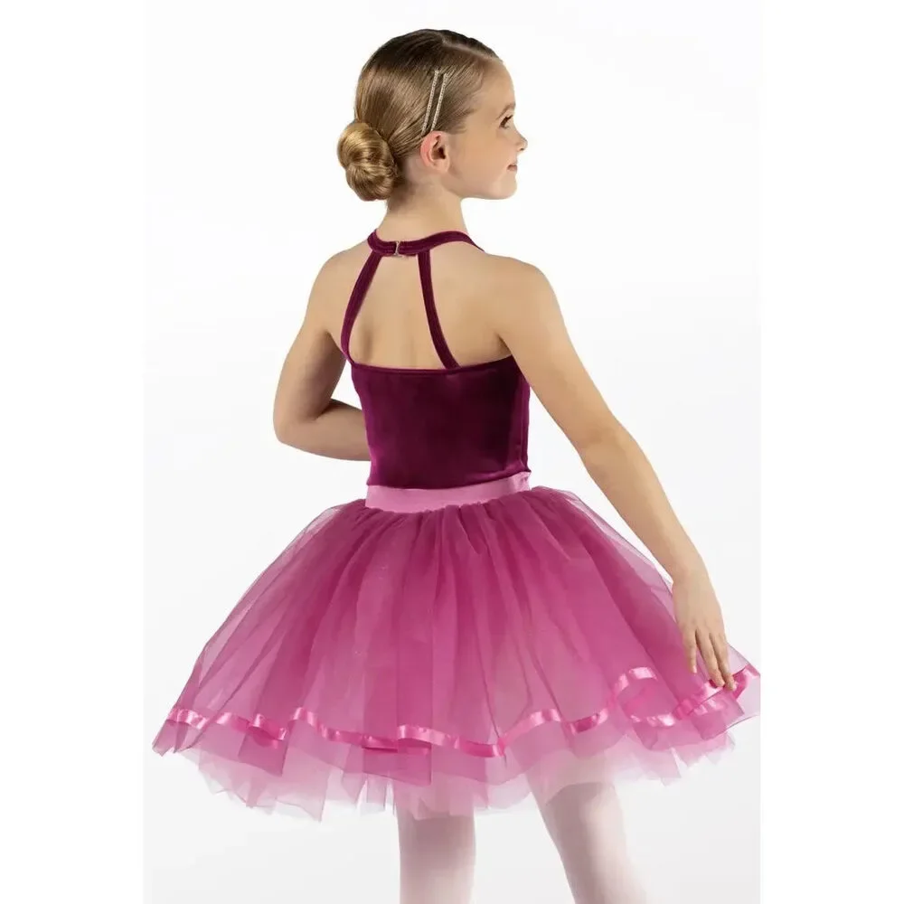 Pre-Owned Dance Costume XL Child Burgundy Weissman 14134 Ballet Pointe YAGP Tut